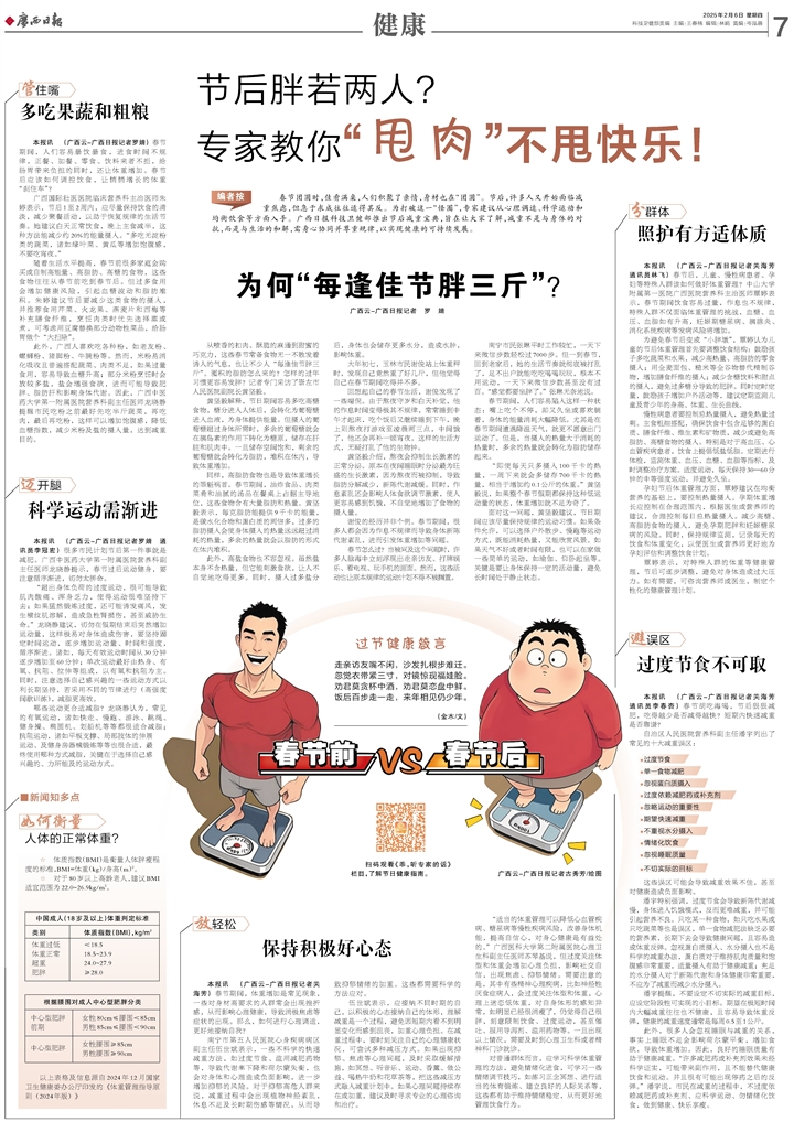 【广西日报】节后胖若两人？专家教你“甩肉”不甩快乐！